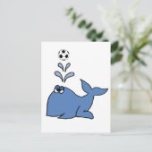 Carte Postale Drôle Baleine Jouer Soccer Dessin (Debout devant)