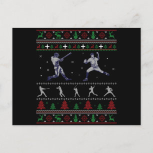 Carte Postale Drôle Basketball américain laide Sweater Noël