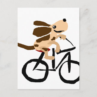 Carte Postale Drôle Basset Hound Vélo équitation