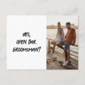 Carte Postale Drôle Be My Groomsman Brush Photo Script (Devant)