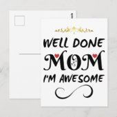 Carte Postale Drôle Bien Fait Maman Je Suis Incroyable (Devant / Derrière)