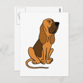 Carte Postale Drôle Bloodhound Chien chiot (Devant / Derrière)