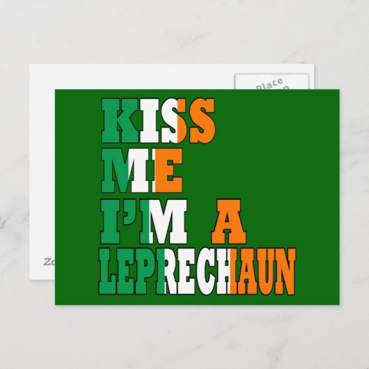 Carte Postale Drôle boisson irlandaise disant (Devant / Derrière)