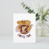 Carte Postale Drôle bouge chaude à vapeur disant "Café Time"! (Debout devant)