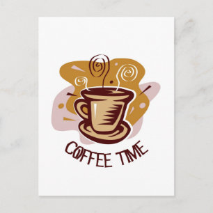 Carte Postale Drôle bouge chaude à vapeur disant "Café Time"!