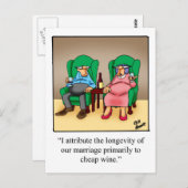 Carte Postale Drôle cadeau de dessin de vin! (Devant / Derrière)