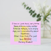 Carte Postale Drôle cadeau étudiant en soins infirmiers (Debout devant)