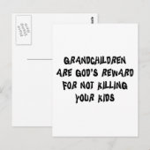 Carte Postale Drôle cadeau grand-parents (Devant / Derrière)