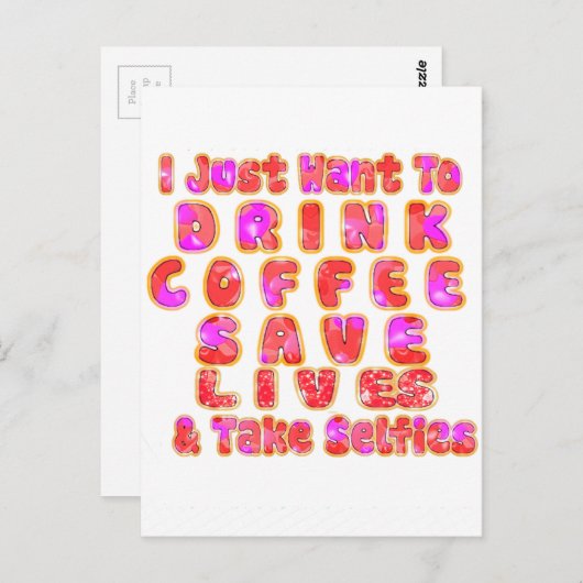 Carte Postale Drôle cadeau pour les amateurs de café (Devant / Derrière)