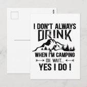 Carte Postale Drôle camper et boire des paroles (Devant / Derrière)