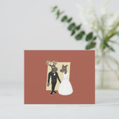 Carte Postale Drôle Caricature du Mariage d'orignal (Debout devant)