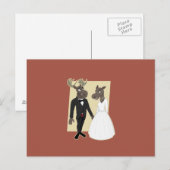 Carte Postale Drôle Caricature du Mariage d'orignal (Devant / Derrière)