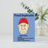 Carte Postale Drôle Caricature politique déplorable (Debout devant)