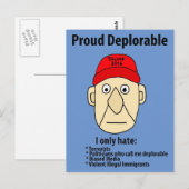 Carte Postale Drôle Caricature politique déplorable (Devant / Derrière)