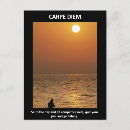 Carte Postale Drôle Carpe Diem Saisir Le Jour (Devant)