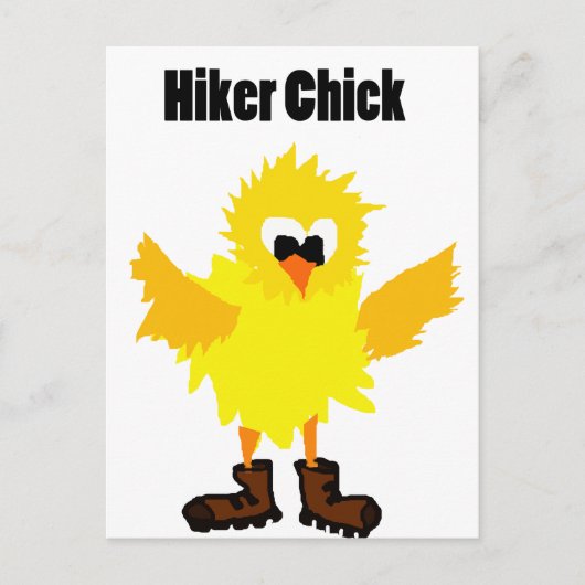 Carte Postale Drôle Carton de poussin de randonneur (Devant)