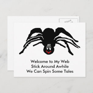 Carte Postale Drôle Cartoon Black Spider Halloween Black Widow