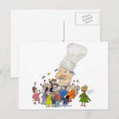 Carte Postale Drôle Cartoon Chef Français (Devant / Derrière)