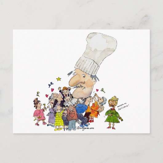 Carte Postale Drôle Cartoon Chef Français (Devant)