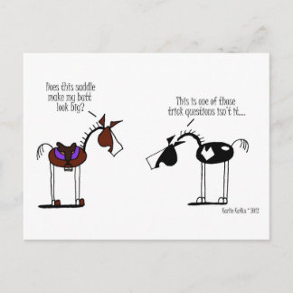 Carte Postale Drôle Cartoon Cheval