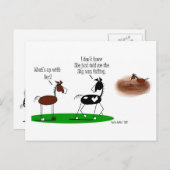 Carte Postale Drôle Cartoon Cheval (Devant / Derrière)