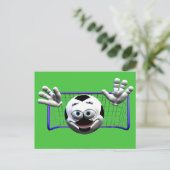 Carte Postale Drôle Cartoon Soccer Ball (Debout devant)