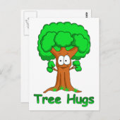 Carte Postale Drôle Cartoon Tree Hugs (Devant / Derrière)