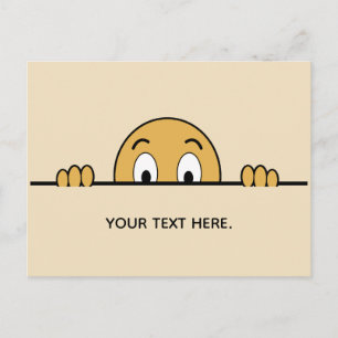 Carte Postale Drôle Cartoon Visage Texte Personnalisé