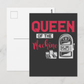 Carte Postale Drôle Casino Gambling Queen Machine Devis (Devant / Derrière)