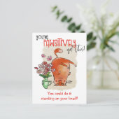 Carte Postale Drôle Cat Motivant Citation Citation Pawsitivement (Debout devant)