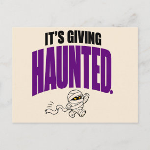 Carte Postale Drôle C'est Donnant Hanté Rétro Momie Halloween