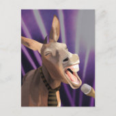 Carte Postale Drôle chanter âne ferme animal violet Arrière - pl (Devant)