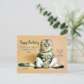 Carte Postale Drôle Chat Paresseux Joyeux Anniversaire (Debout devant)