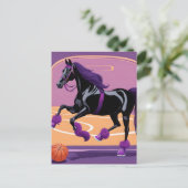 Carte Postale Drôle Cheval Jouer Basket (Debout devant)