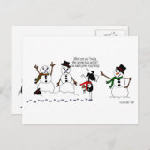 Carte postale Drôle Cheval & Snowman (Devant / Derrière)