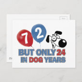 Carte Postale Drôle chien années 72 ans designs (Devant / Derrière)