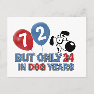 Carte Postale Drôle chien années 72 ans designs
