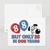 Carte Postale Drôle chien années 88 ans dessins (Devant / Derrière)