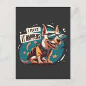 Carte Postale Drôle Chien Fart Ça Arrive (Devant)