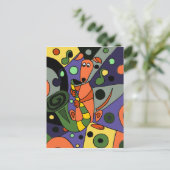 Carte Postale Drôle Chien Greyhound Jouant Saxophone (Debout devant)