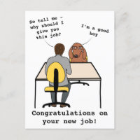 Drôle chien illustration félicitations nouvel empl