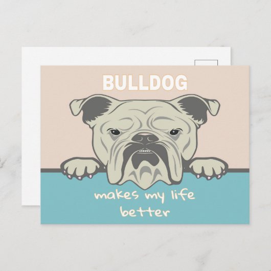 Carte Postale Drôle Chien-tête anglais (Devant / Derrière)