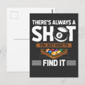 Carte Postale Drôle Citation Billard Huit Ball Shot (Devant / Derrière)