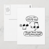 Carte Postale Drôle Compliments Musicaux Caricature : Version II (Devant / Derrière)