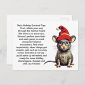 Carte Postale Drôle Conseils De Survie De Vacances D'Un Rat (Devant / Derrière)