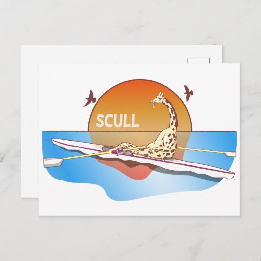 Carte Postale Drôle crâne simple ramer (Devant / Derrière)