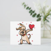 Carte Postale Drôle Dabbing Chien Coeur Saint Valentin Garçons c (Debout devant)