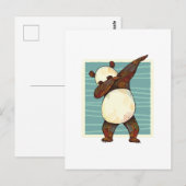 Carte Postale Drôle Dabbing Panda Bear Ado Graphiques Cartoon Ki (Devant / Derrière)