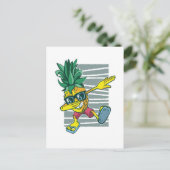 Carte Postale Drôle Dabbing Pineapple Cartoon Ado Graphics (Debout devant)