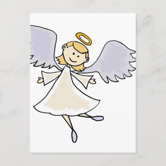 Carte Postale Drôle Dancing Angel Cartoon (Devant)